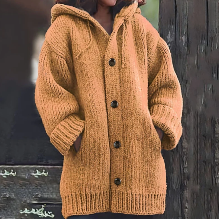 Damesvest met Capuchon Gebreid Warm en Stijlvol
