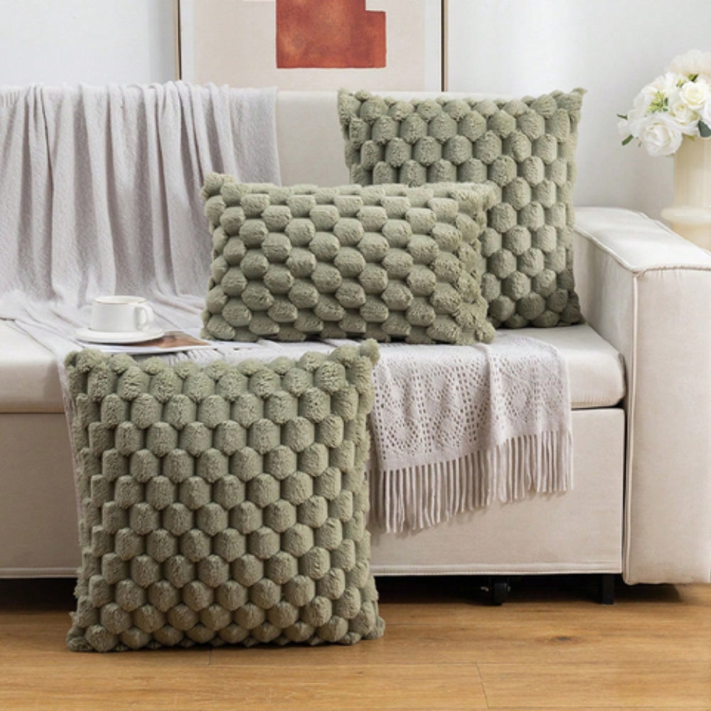 Kussenhoes 3D textuur katoen polyester roze sierkussen bank slaapkamer decoratief zacht hoes kussen vierkant rechthoek