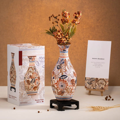 3D Puzzelvaas Zelfbouw – Creatief Decoratiestuk met 160 Puzzelstukjes – Unieke Vaas voor Bloemen – Doe-het-zelf Interieurobject – Inclusief Waterbeker en Standaard