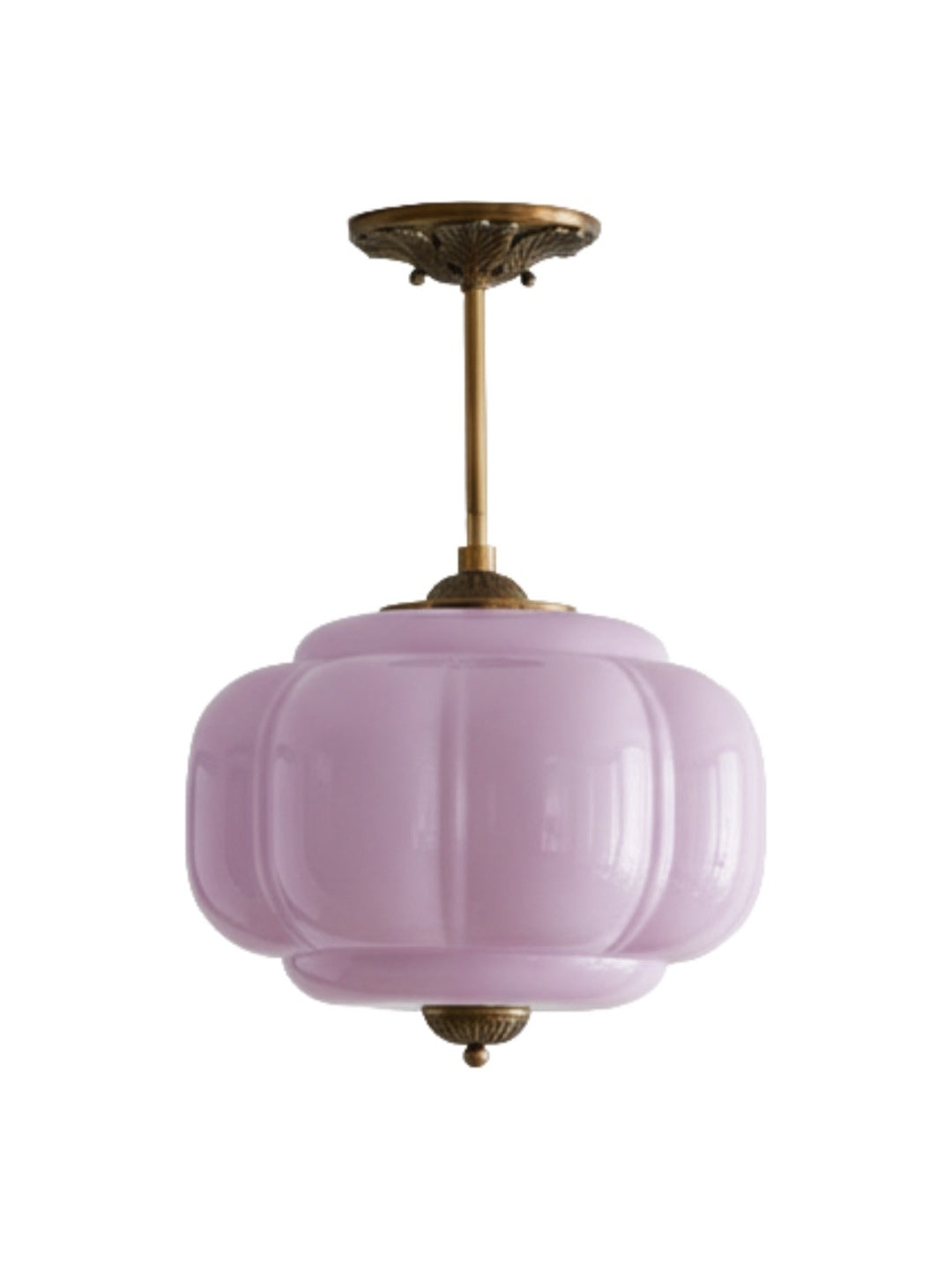 Vintage Melkglas Plafondlamp Geschulpt Rand Wit Roze Groen Blauw Helder Mat Glas Semi-Flush Hanglamp Messing Zwart Finish