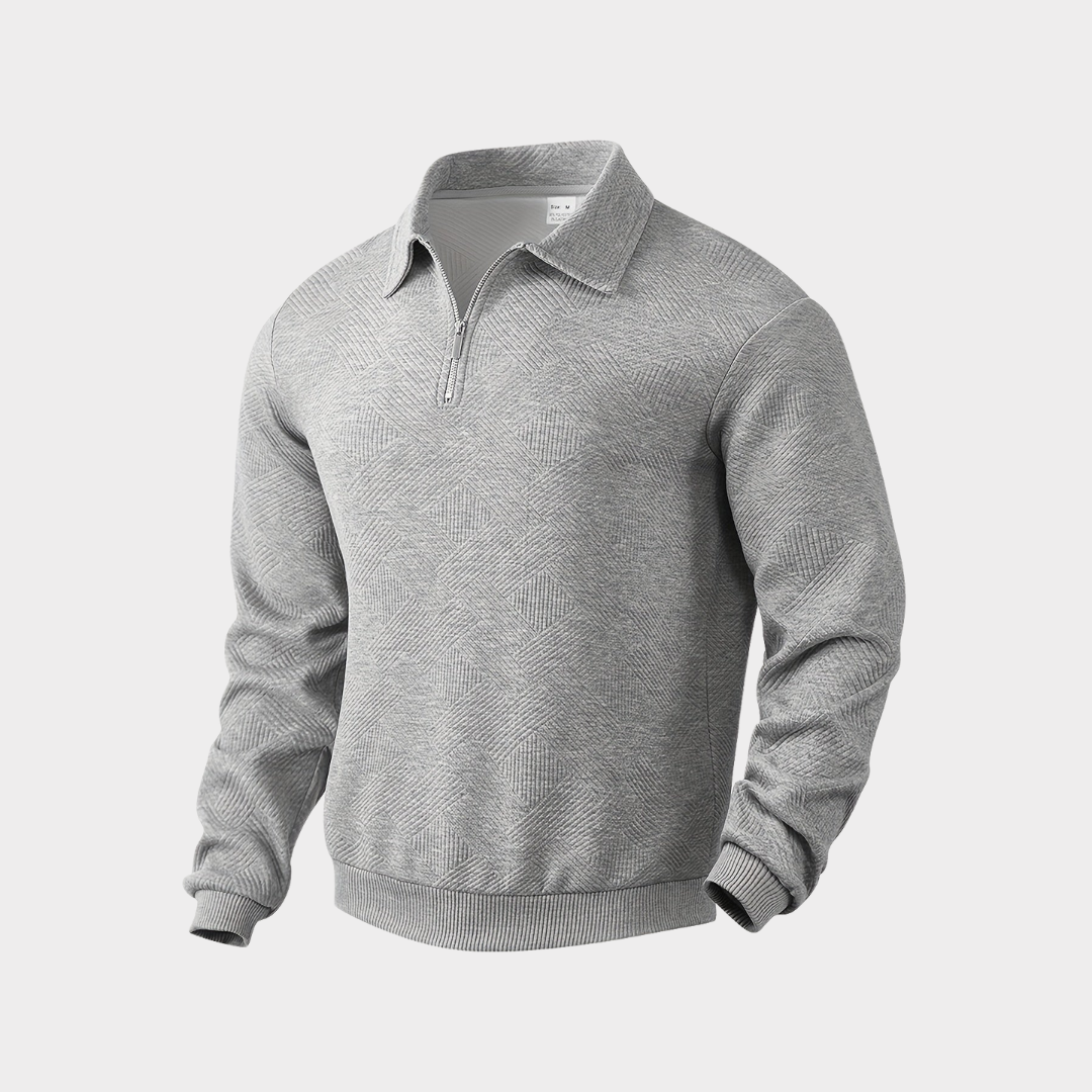 Herensporttrui Quarter Zip Zwart Premium Kwaliteit