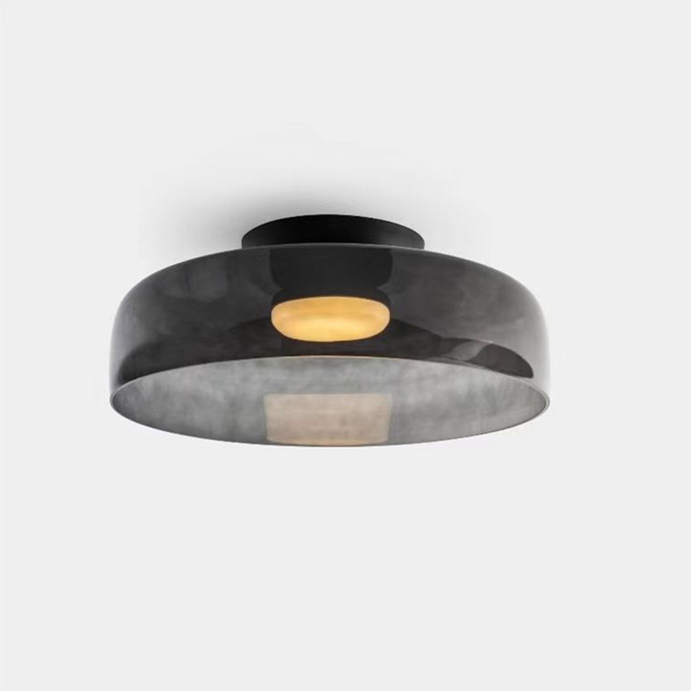Design Glazen Plafondlamp met Gelaagde Structuur — Elegant Lichtspel voor Eetkamer, Woonkamer en Slaapkamer