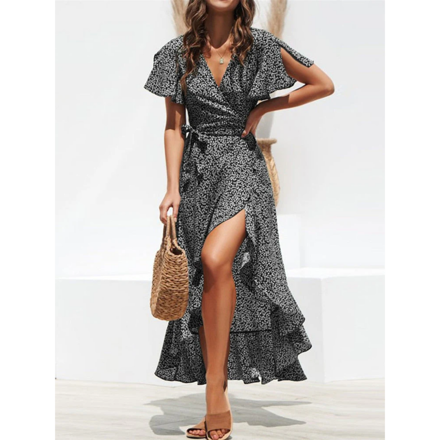 Zomerse Maxi Jurk Bohemian Stijl Lange Mouwen - StudioMarella