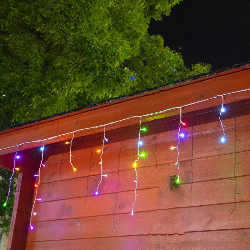 50 Meter Led IJspegel Lichtgordijn Met Warm Wit Waterfallicht Voor Buiten