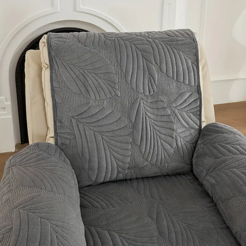 Stoelhoes voor Relaxstoel met Bladpatroon – Universele Slipcover voor Fauteuil Bescherming tegen Vlekken – Antislip Hoes met Groen Motief