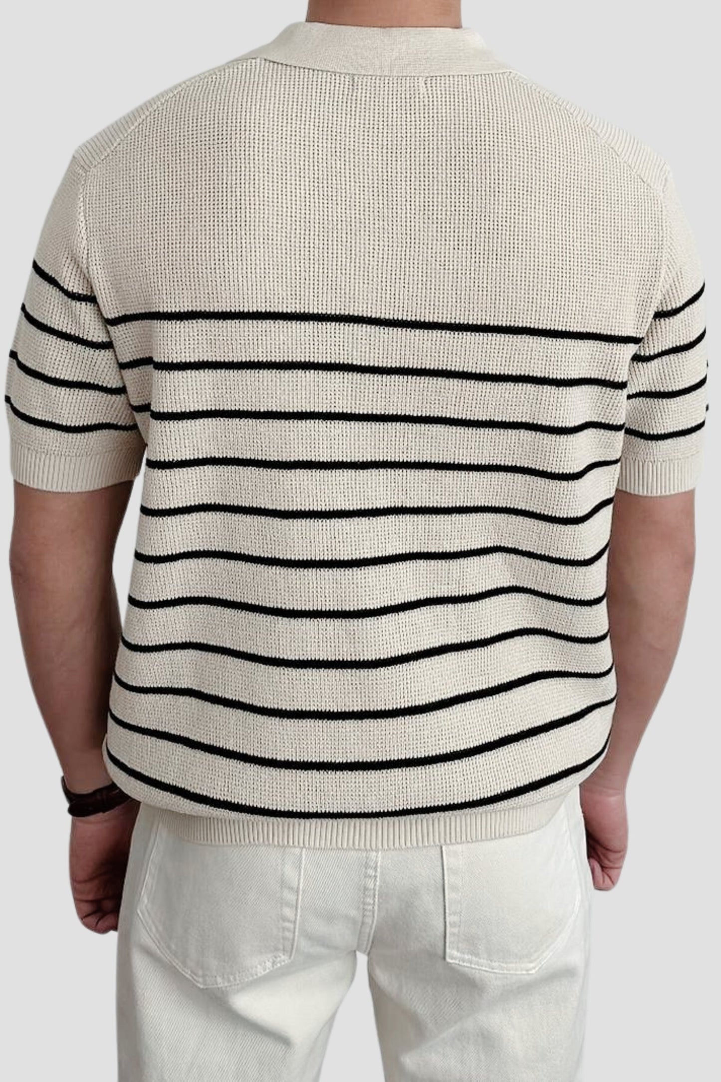 Heren Poloshirt Korte Mouwen Gestreept Casual Stijl