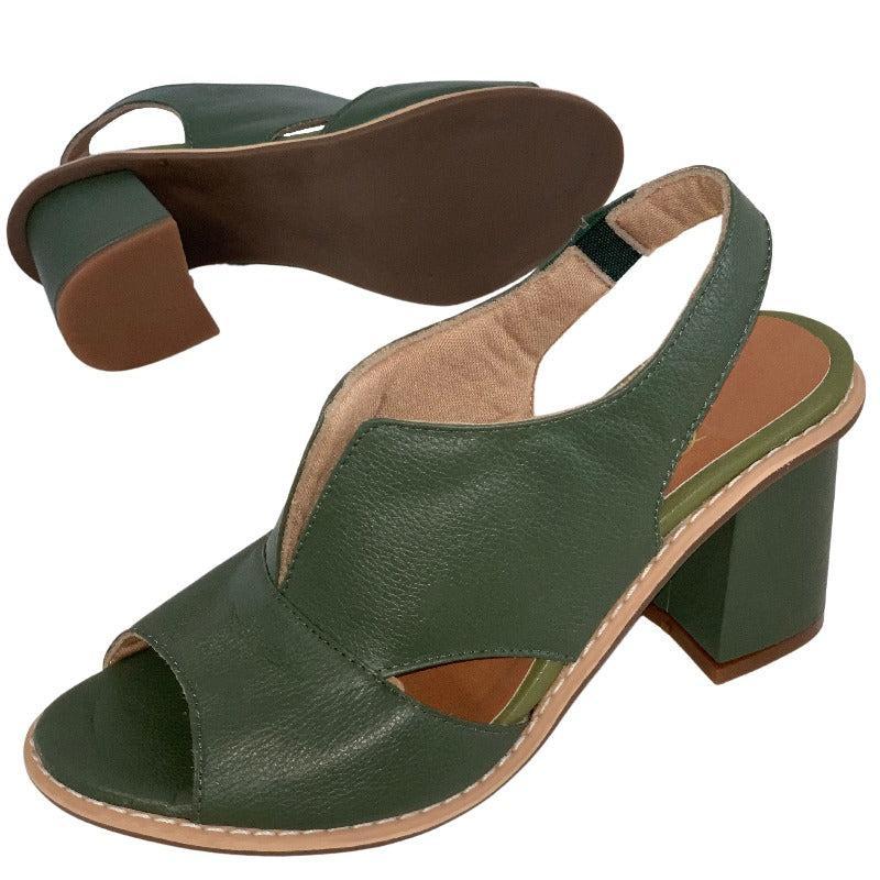 Dames Sandalen met Blokhak Open Teen Elegant Comfortabel Leer Bordeauxrood Zomerschoenen