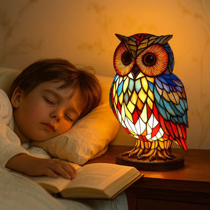 Handgemaakte Uilenlamp met Zacht Warm Licht voor Sfeervolle Verlichting