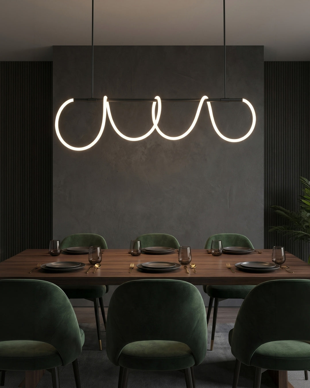 LED-design hanglamp met metalen koordstructuur zwart satijn 100 cm dimbaar warm wit modern interieur eetkamer keukeneiland
