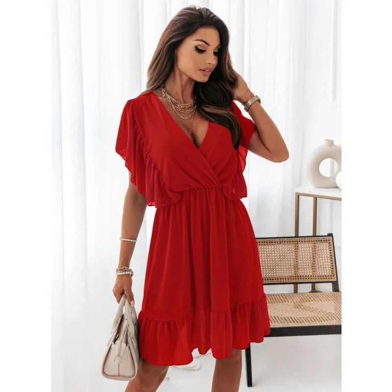Vrouwelijke Zomerkleding Jurk Elegante Stijl