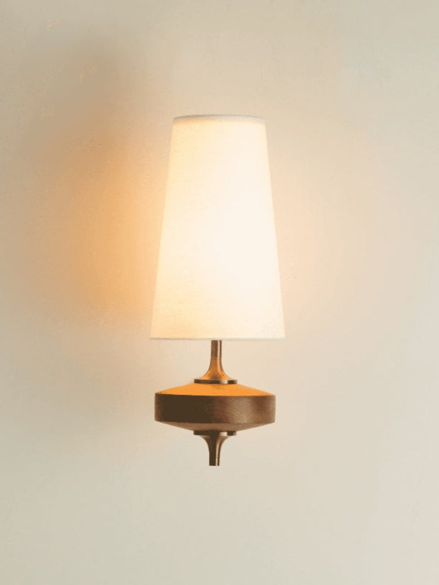 Retro Wandlamp met Stoffen Kap – Vintage Verlichting voor Slaapkamer