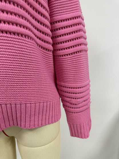 Dames Trui Gebreid met Opengewerkte Strepen Moderne Look