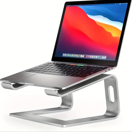 Aluminium laptopstandaard met ergonomisch ontwerp en ventilatie voor bureau en thuiswerken