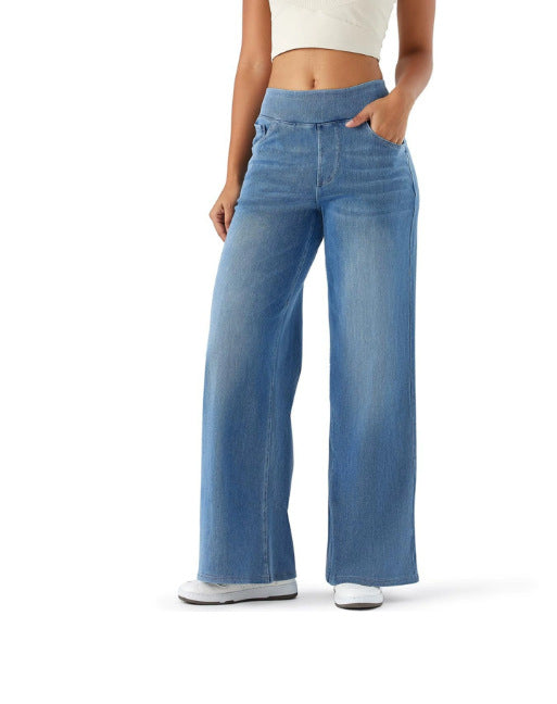 Dames Broek Wijd Model Stretch Denim