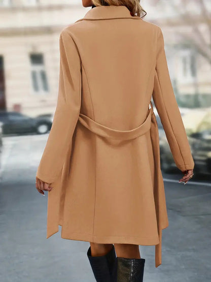 Dames Trenchcoat Dubbele Rij Knopen Klassiek Design