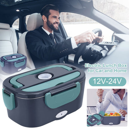 Elektrische Lunchbox met Verwarming 1.5L – Warm Eten Onderweg Auto & Thuis