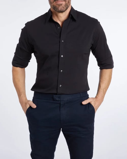 Heren Overhemd Slim Fit Stretch met Ritssluiting