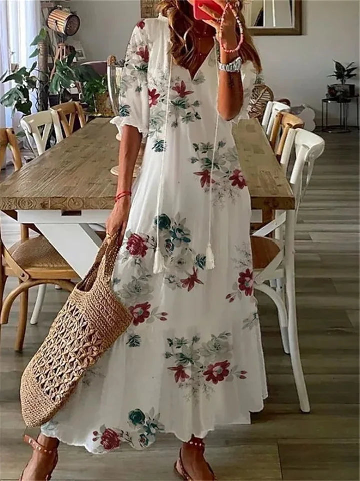 Vrouwelijke Maxi Zomerjurk Boho Stijl Losse Vorm - StudioMarella