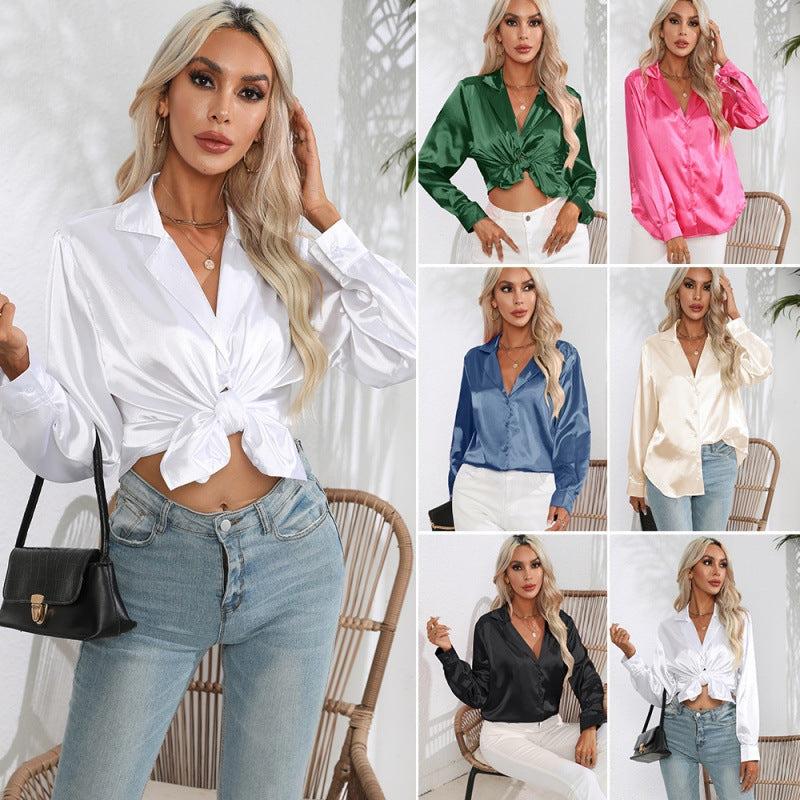 Dames Blouse Elegante Satijn blouse voor Vrouw