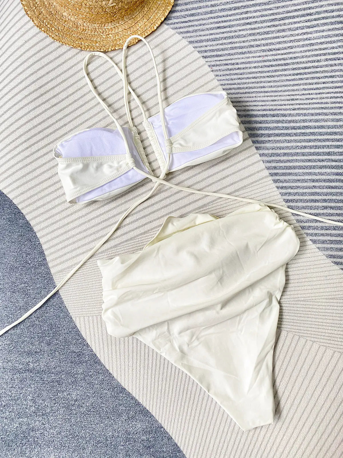 Halternek Bikini Bloemenprint Zomerse Strandkleding
