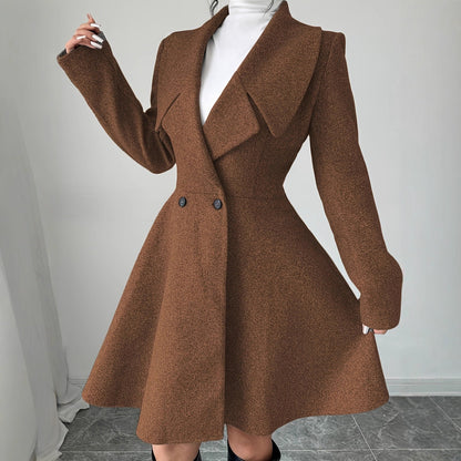 Dames Wollen Jas Getailleerd Elegante Snit