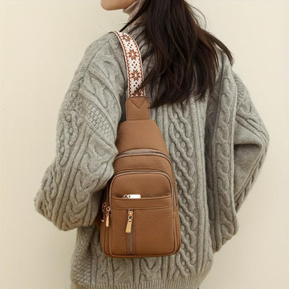 Vintage Crossbody Schoudertas Leer met Vakken voor Vrije Tijd Sport Retro Dagelijks Gebruik Dames Handtas