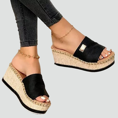Dames Slippers Orthopedisch Gevlochten Zool Comfy Hak - StudioMarella
