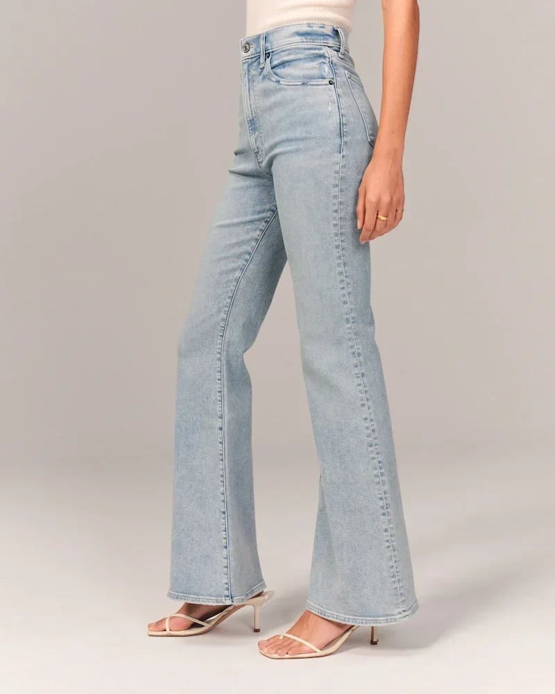 Hoge Taille Jeans Flared Comfortabele Katoen Stretch