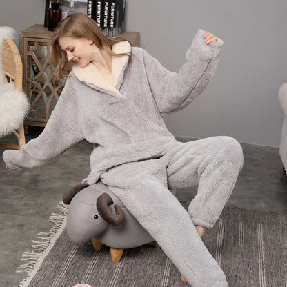 Dames Fleece Pyjama Set Warm en Zacht
