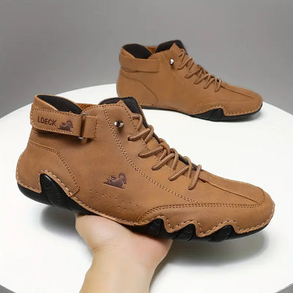 Waterdichte Heren Laarsschoenen met Hoge Schacht en Elastische Sluiting Kunstleer Robuust Straatmode