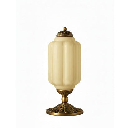 Glazen Tafellamp met Scallop Design Vintage Stijl Slaapkamer Woonkamer Accentverlichting Zwart Messing Matglas