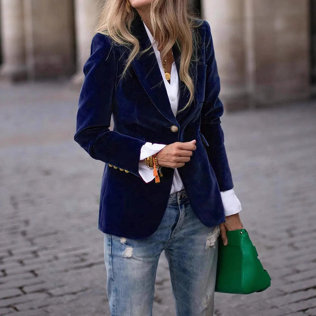 Dames Blazer Fluwelen Stijlvol en Trendy
