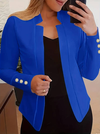 Dames Blazer Lichtgewicht Katoen Lange Mouw Casual Stijl
