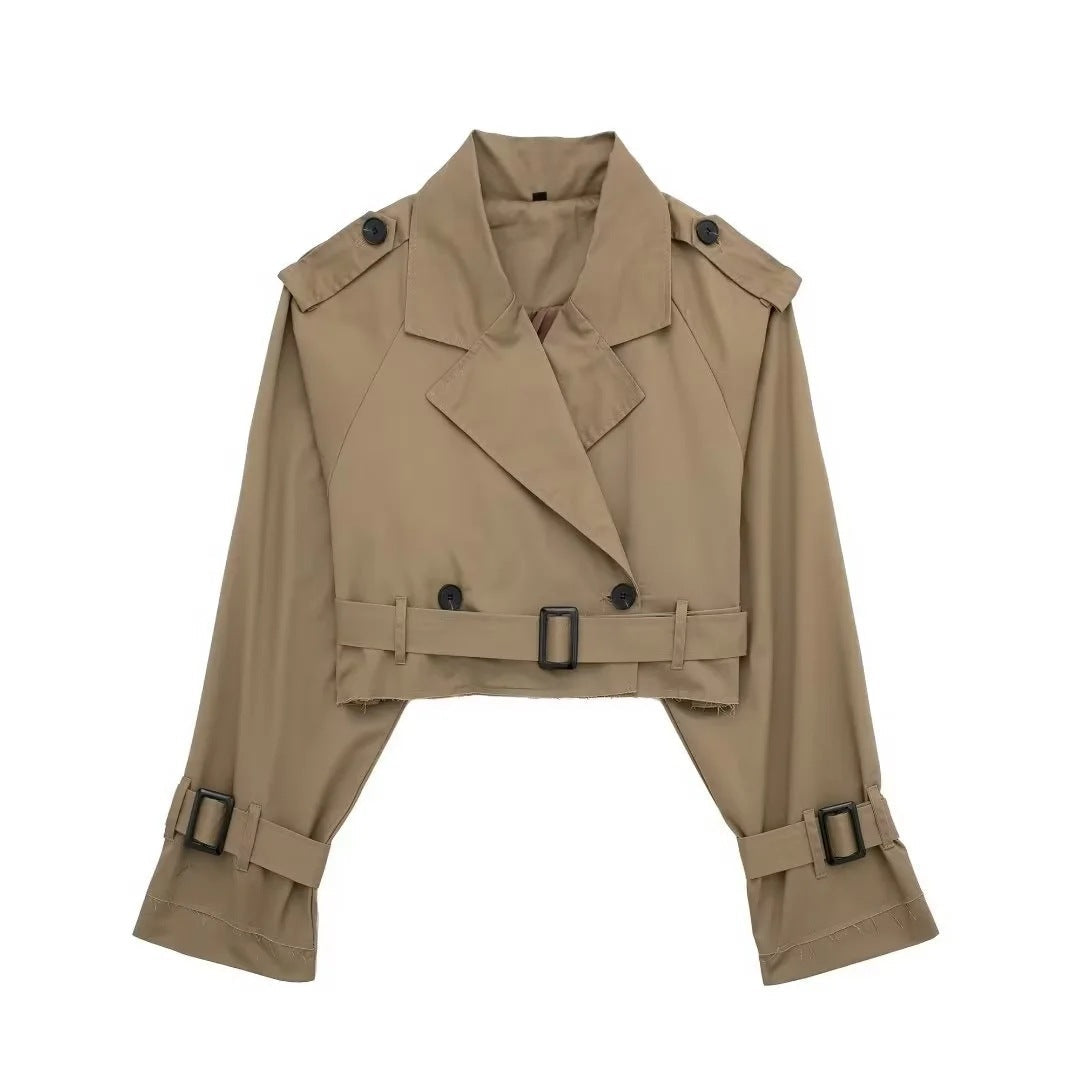 Dames Trenchcoat Kort Waterdicht Stijlvol