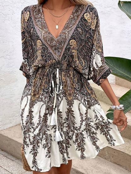 Zomerjurk voor Vrouw Korte Mouwen Elegante Jurk - StudioMarella