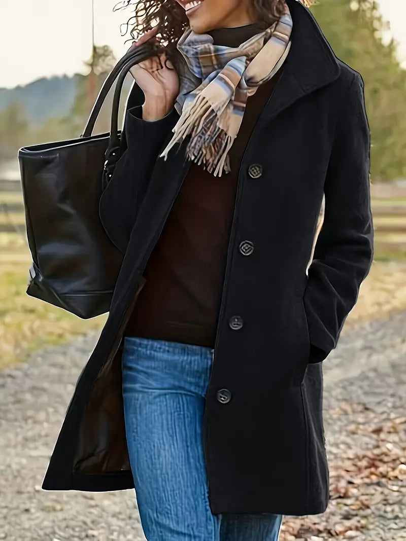 Dames Jas met Knopen Stijlvol en Elegante Look