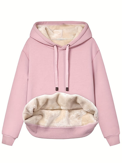 Dames Fleece Hoodie Capuchon Zacht en Warm Casual