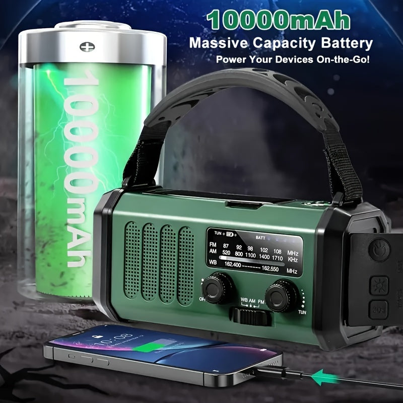 Noodradio met Zonnepaneel & Handcrank – AM/FM/NOAA Radio, Powerbank & Zaklamp