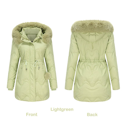 Dames Winterjas Warm en Gewatteerd met Afneembare Capuchon
