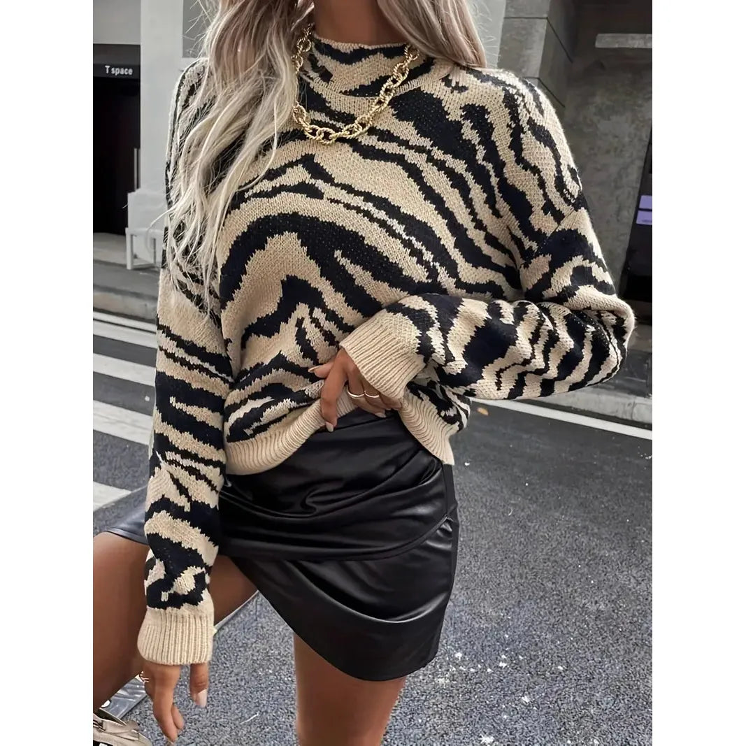 Zebra Trui Warm voor Herfst en Winter