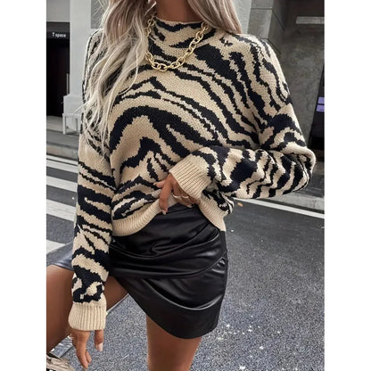 Zebra Trui Warm voor Herfst en Winter