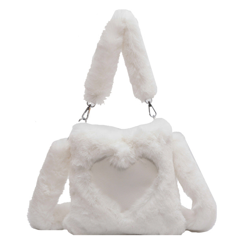 Dames Schoudertas Teddy Harten Detail Stijlvol