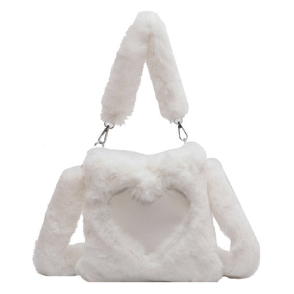 Dames Schoudertas Teddy Harten Detail Stijlvol