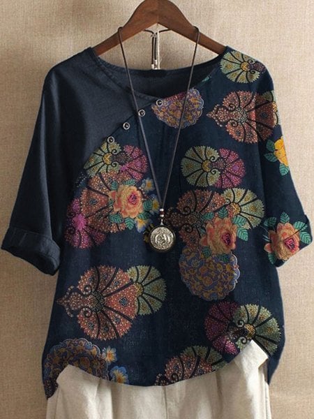 Dames T-Shirt Korte Mouwen met Kitty Print