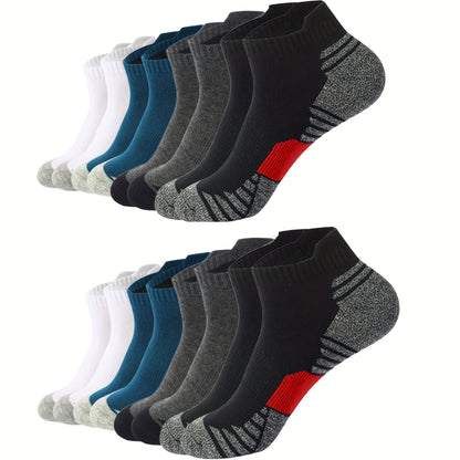 Heren Sokken Set 12 Paar Ademend Comfortabel voor Dagelijks Gebruik Katoen en Synthetisch Meerkleurig Zwart Wit Blauw Grijs