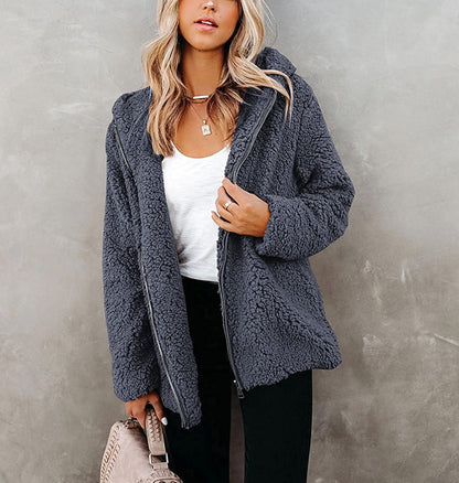 Dames Fleece Vest Teddy Soft Warm Met Capuchon