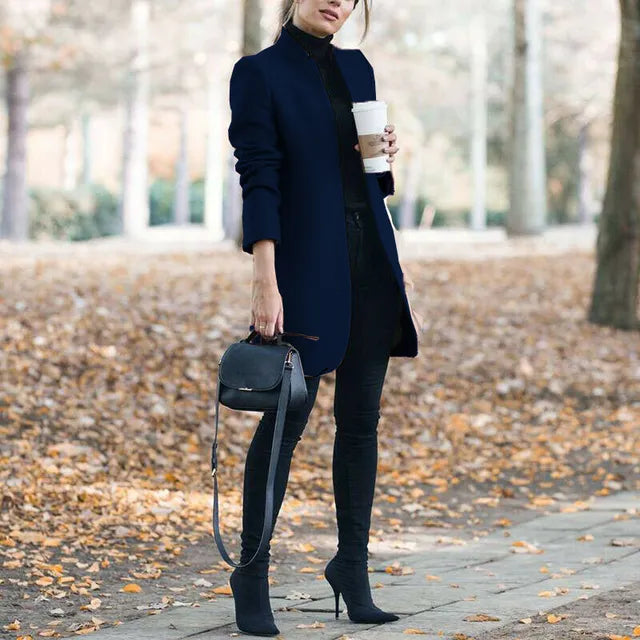 Elegante Lange Coat voor Vrouw