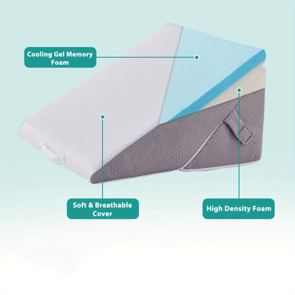Verstelbaar Wigkussen voor Bed – Premium Memory Foam Ondersteuning Rug Benen Knieën Herstel
