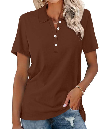 Dames Polo Top Kortemouw Zomerjurk Basic Wit