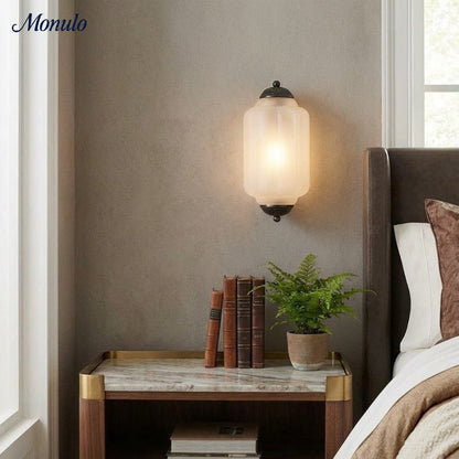 Eloise Vintage Scalloped Milk Glass Wall Sconce - Modern Accent Lighting for Bathroom and Bedroom